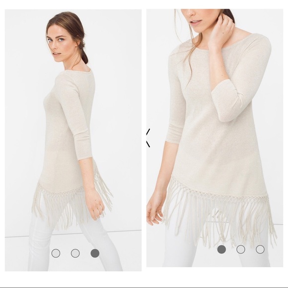 Fringe boho gold shimmer sweater - Picture 1 of 4